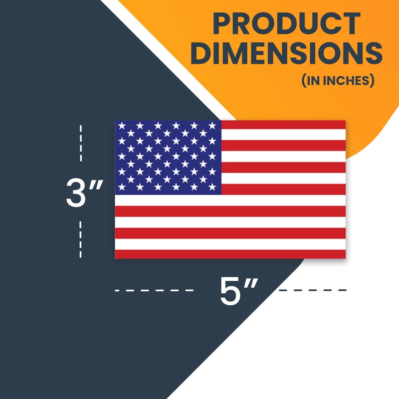 Magnet Me Up American Flag Magnet Decal, 3x5 inches, 2 Pack, Red, White, and Blue, Heavy Duty Automotive Magnet for Car Truck SUV, Mailboxes, or Any Other Magnetic Surface, Gift, Made in USA - Image 2